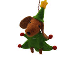 Dog Dressed as a Christmas Tree x 1 - Choose White or Brown Dog