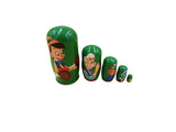 Babushka Doll - Pinocchio - 5 Piece Set - Green