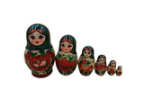 Babushka Doll - Village Traditional - 6 Piece Set - Green Scarf