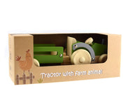 Wooden Tractor with Farm Animals