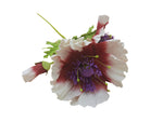 Poppy Garden - Crimson, White Petals / Purple, Green Centre