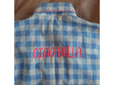Embroidered Shirt - Blue Stripe/Gingham - Medium/Large