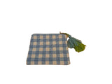 Kylie Embroidered Cotton Pouch - Blue