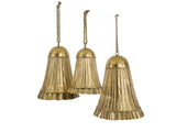Golden Pleated Bells - Set of 3