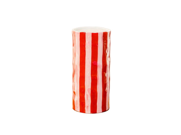 Vase - Pink and Red Stripe - Large - Noss & Co