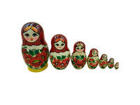 Babushka Doll - Village Traditional - 7 Piece Set - Red Scarf