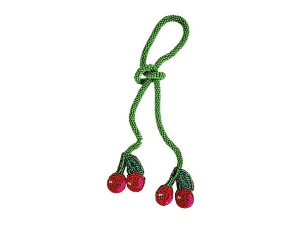 Beaded Bag Charm - Cherries