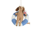 Dog in Tube Hanging Tree Decoration
