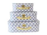 Kids Carry Cases - Set of 3 - Blue Check - Alimrose