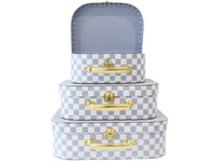 Kids Carry Cases - Set of 3 - Blue Check - Alimrose