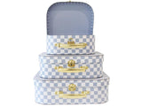 Kids Carry Cases - Set of 3 - Blue Check - Alimrose