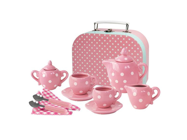 Tea Set - Mini - Pink Porcelain - 13pc
