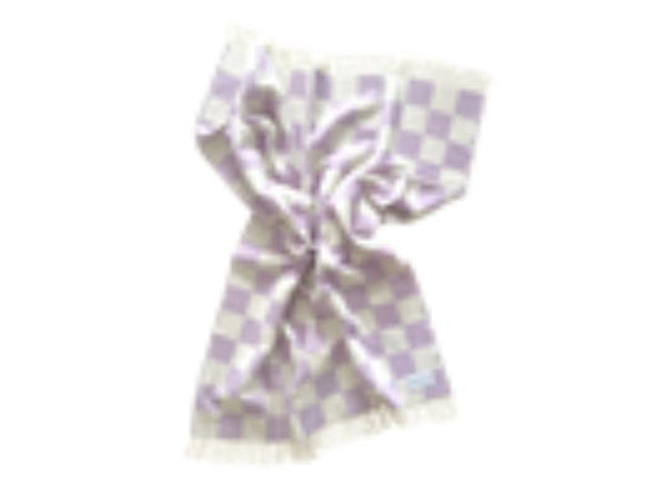 Checkerboard Blanket - Lilac White