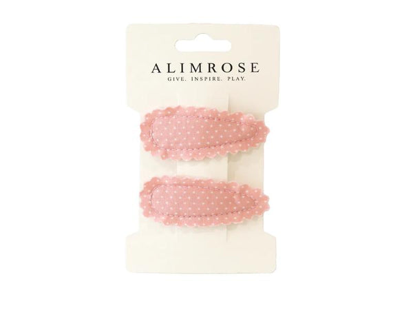 Hair Clip Set - Pink & White Spot - Alimrose