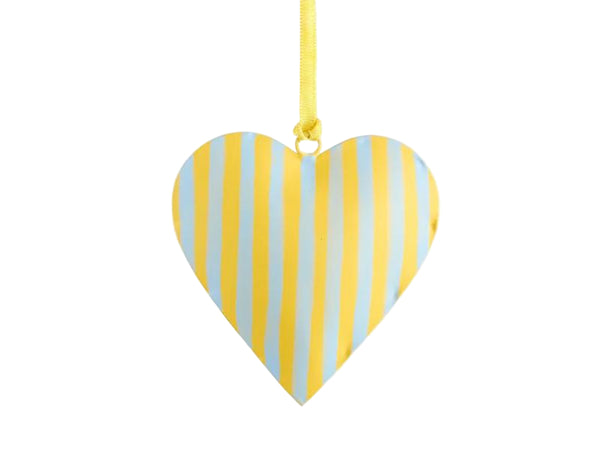 La Dolce Vita Heart Tree Decoration - Small - Yellow/Blue