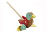 Wooden Mallard Duck - Push Along Toy