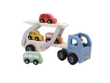 Wooden Car Carrier with 4 Cars