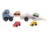 Wooden Car Carrier with 4 Cars