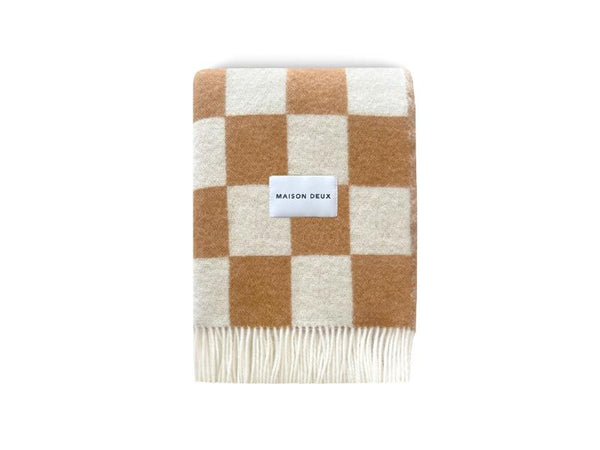 Checkerboard Blanket - Terra White