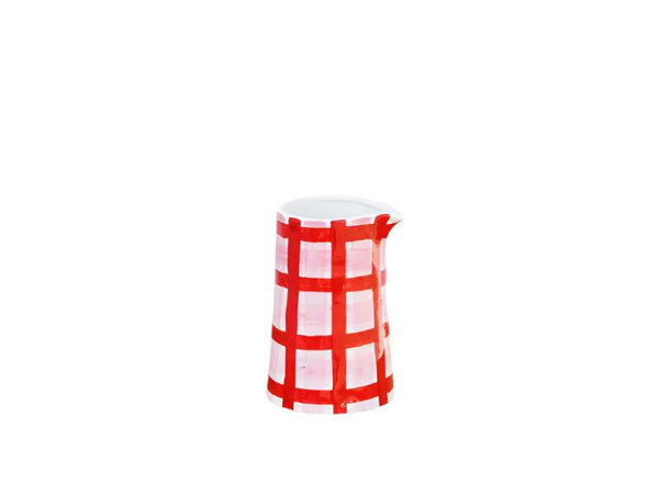 Milk Jug - Pink & Red Gingham - Noss & Co