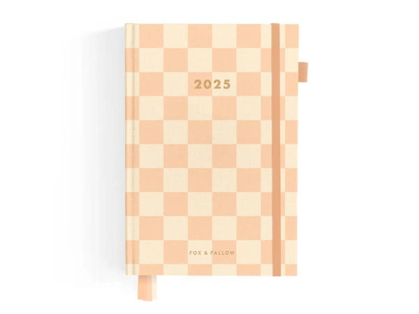 2025 A5 Horizontal Planner - Salmon Check - Fox & Fallow