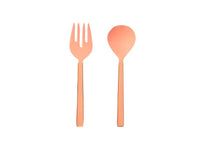 Enamel Salad Servers - Peach - Set of 2