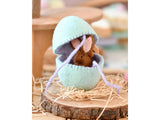 Felt Surprise Egg with Brown Bunny Inside