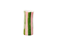 Vase - Dark Green & Pink Stripe - Small - Noss & Co