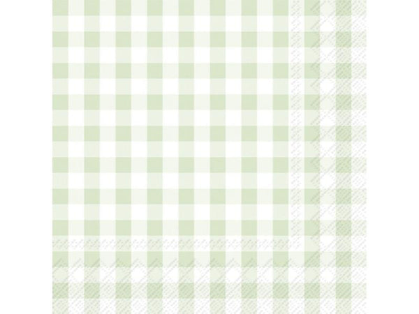 Paper Napkins - Taverna Check Light Green - Pkt 20