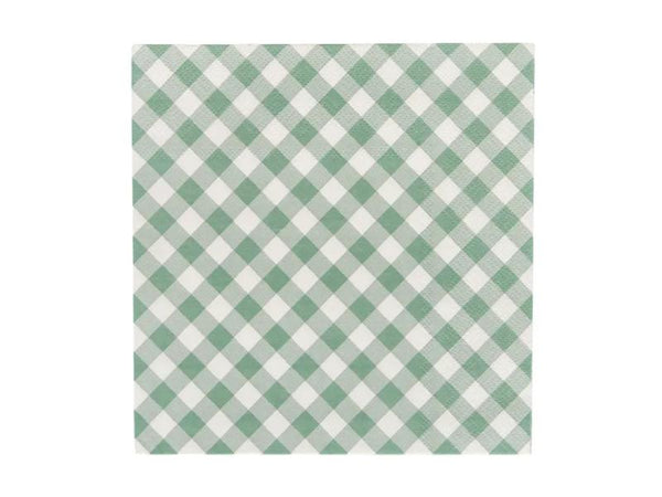 Paper Napkins - Pack of 20 - Sage Check