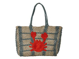 Crab Jute Tote Bag 45x10x33cm