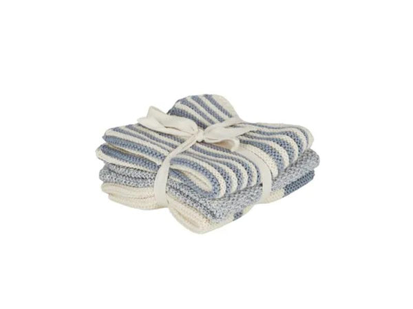 Amy Cotton Knit Cloths - Set of 3 - Blue