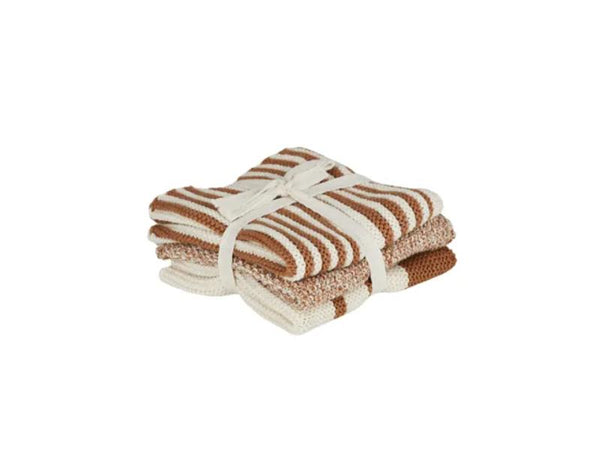 Amy Cotton Knit Cloths - Set of 3 - Terra