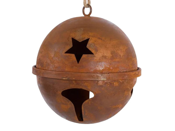 Rusty Round Star Bell - Large