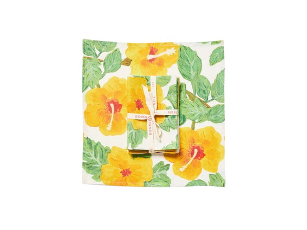 Hibiscus Yellow Napkins - Set of 6 - Bonnie & Neil