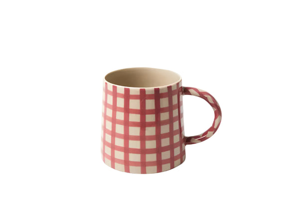 Larder Check Mug Pink - Jones & Co