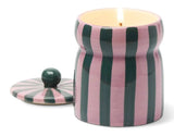 Striped Cabana Candle - Cinnamon & Clove - Pink/Green