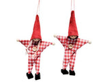 1 x Checked Festive Friends Hanging Decoration - Girl OR Boy