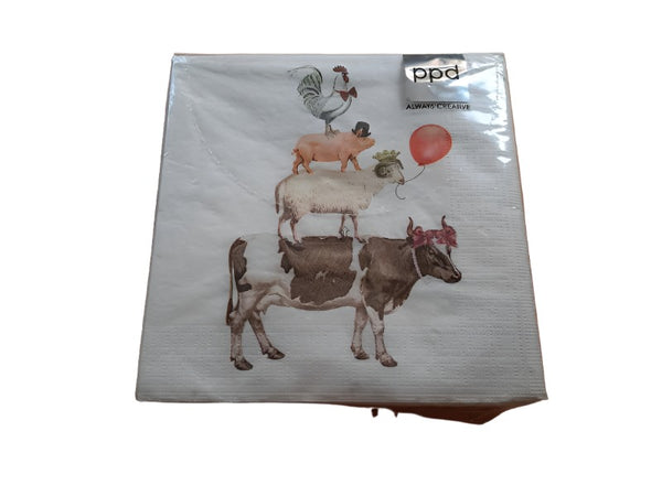 Paper Napkins -  Pack of 20 - Farm Tower