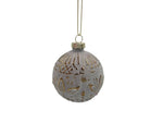 Bauble - Glass Embossed - Flower