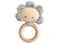 Teether Rattle - Flower Baby - Liberty Blue - Alimrose