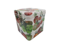 Veg Square Cannister Tin - Tomatoes