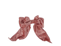 Velvet Clip On Bow - Pink